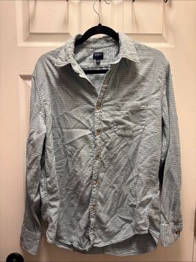 J. Crew Men's Pale Blue Striped Button-Down Shirt
